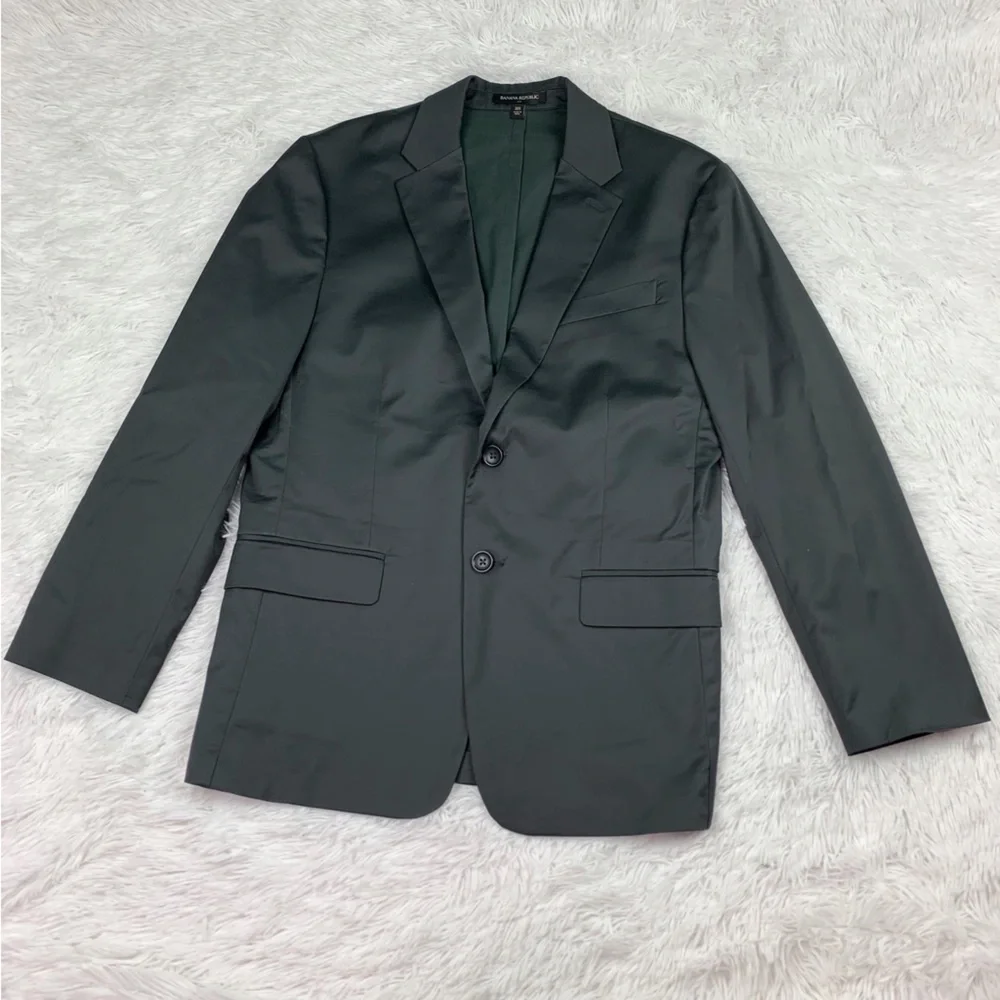 Banana‎ Republic Mens 38S tailored fit 2 button chino blazer sport coat grey